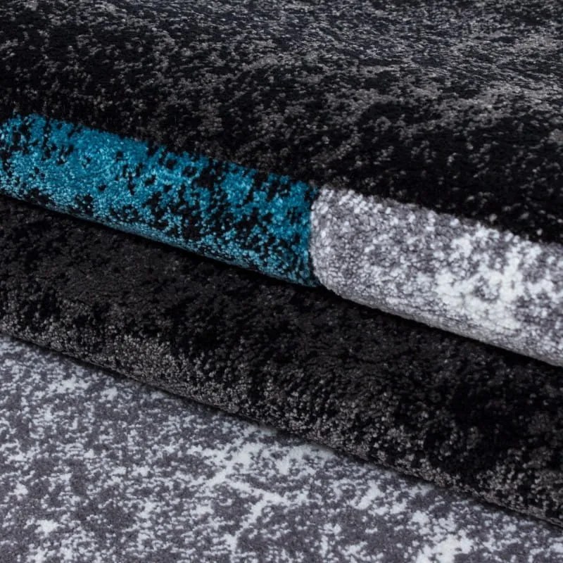 Dywan nowoczesny Hawaii 3D szaro-czarno-turkusowy 200 cm x 290 cm