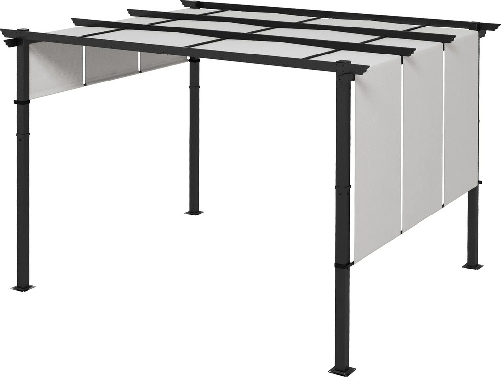 Outsunny Markiza przeciwsłoneczna. Pergola, odporna na warunki atmosferyczne, w zestawie materiały montażowe, 3 x 3,5 m, ciemnoszary | Aosom PL