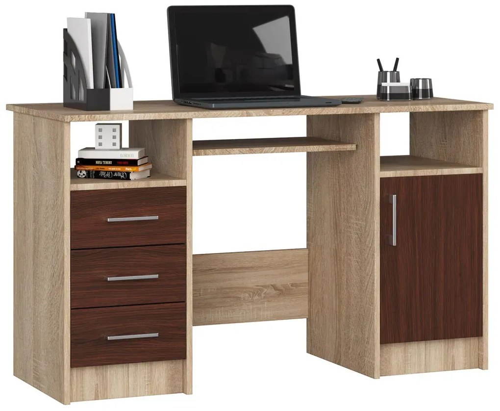 Biurko do gabinetu dąb sonoma + wenge - Delian 2X