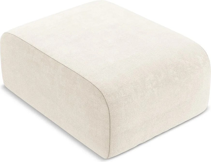 Beżowy podnóżek z tkaniny szenilowej Lani – Makamii