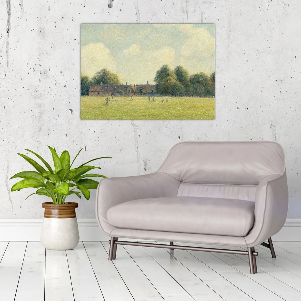 Obraz na szkle - Camille Pissarro, Hampton Court Green, reprodukcje (70x50 cm)