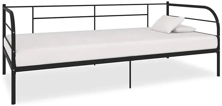 Czarne metalowe łózko 90x200 cm - Lucpa