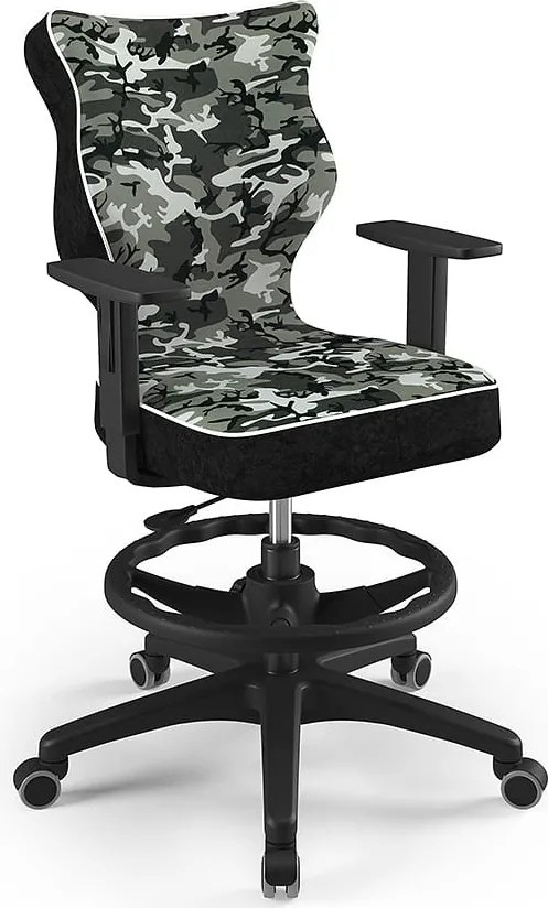 Krzesło do biurka z wzorami Duo Black rozmiar 5 (146-176,5 cm) z podnóżkiem