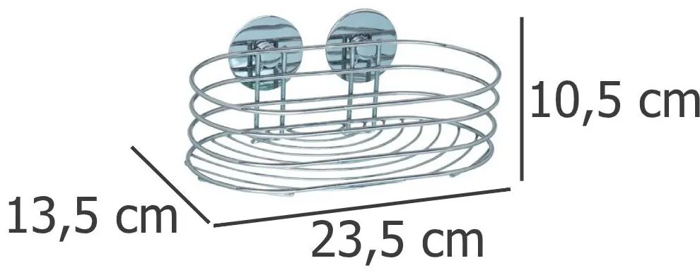 Półka łazienkowa, koszyk Turbo-Loc - stal chromowana, WENKO