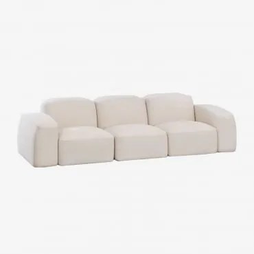 Bastian 3-częściowa Modułowa Sofa Szenila Gruba Biała - Sklum