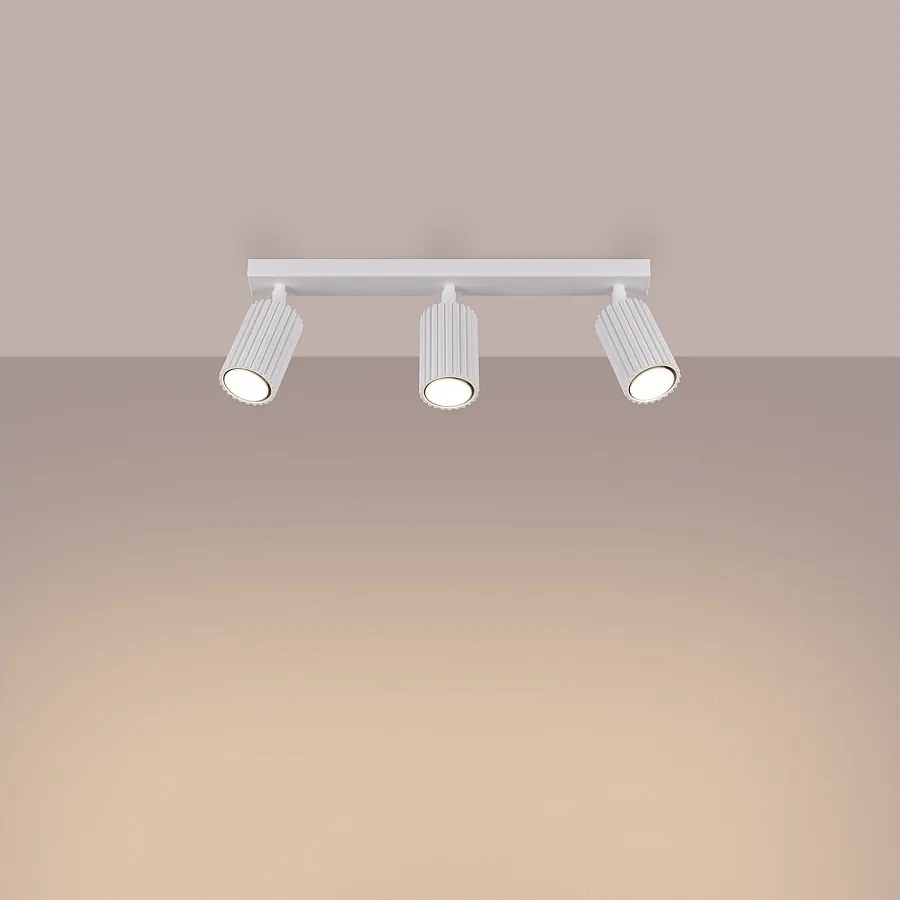 Lampa sufitowa minimalistyczny Gloow, aluminium - 3 źródło światła 3000K - L.45 x H.16.5 cm - biały