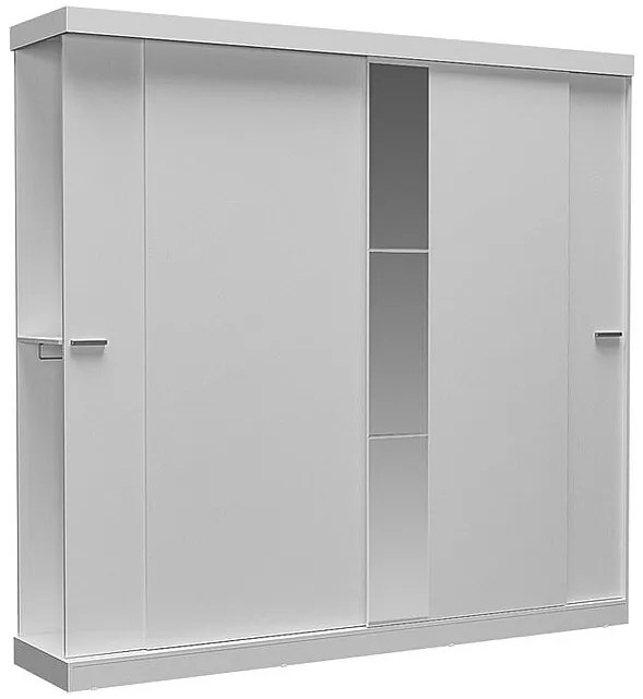 Szafa - Podwójne drzwi przesuwne - z lustrem - dł.231 cm - Kolor: biały - ADALRIK II