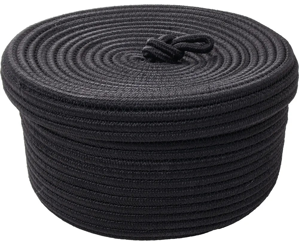 Koszyk pleciony z pokrywką Pojemnik z pokrywką czarny VESSILO 020x025 inny