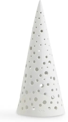 Biały świąteczny świecznik z porcelany kostnej Kähler Design Nobili, wys. 19 cm