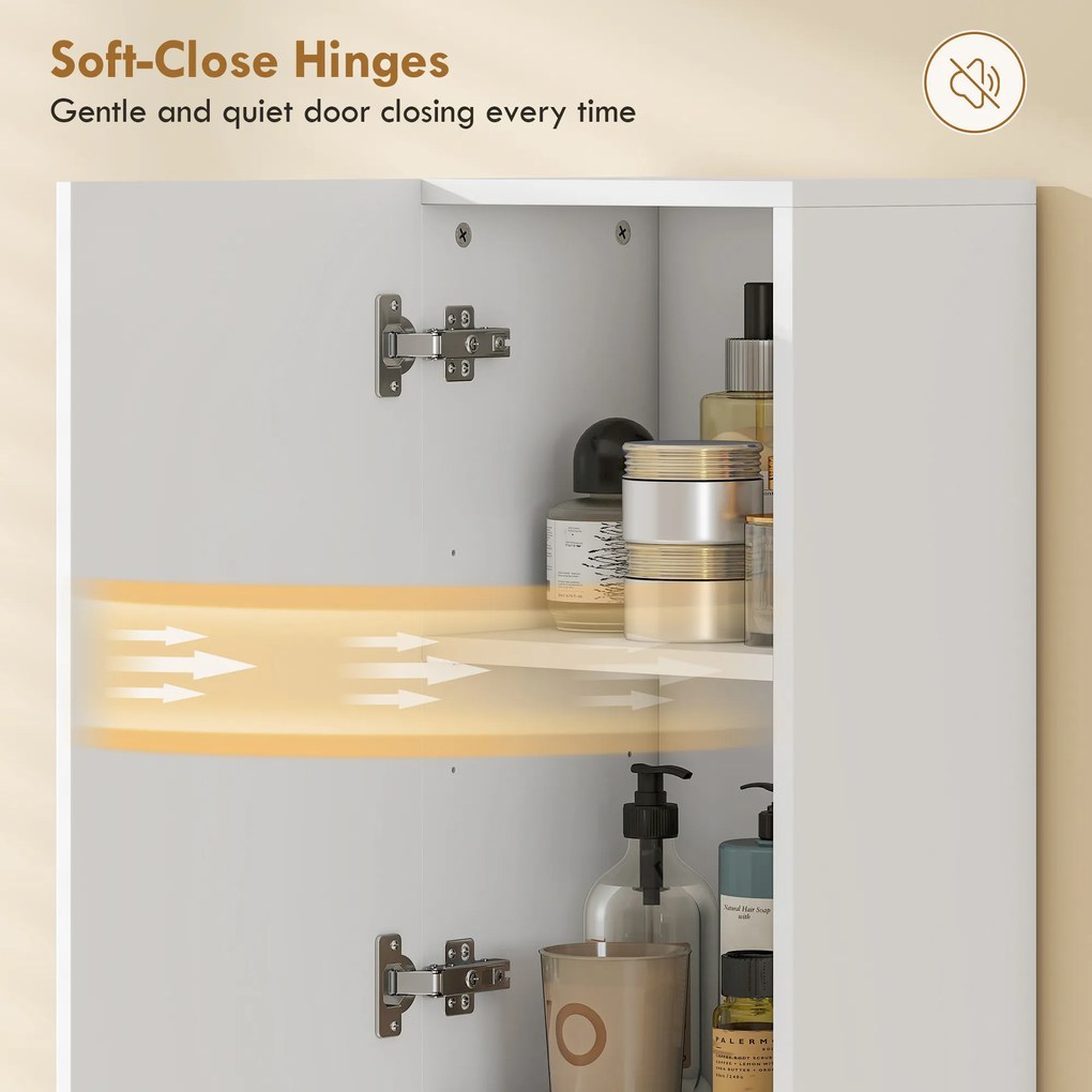 HOMCOM szafka łazienkowa, stojąca z 2 drzwiczkami i otwartą półką, biała | Aosom PL