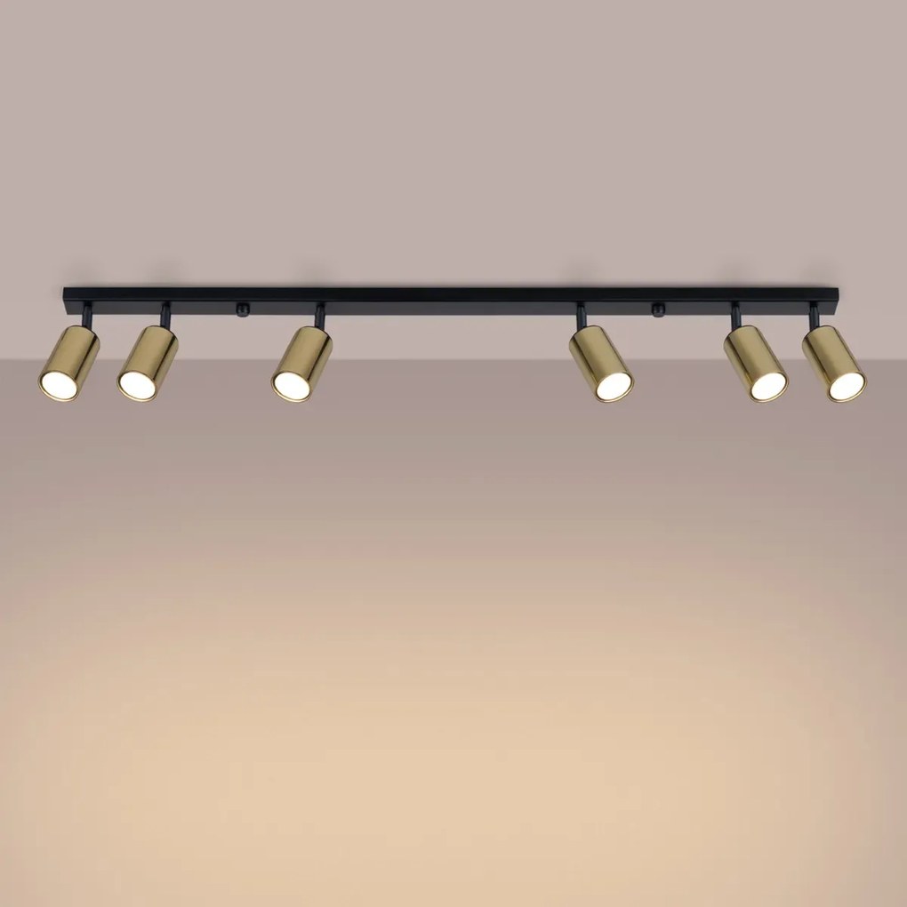 Listwa oświetleniowa WINX 6L czarna/złota SOLLUX  LIGHTING