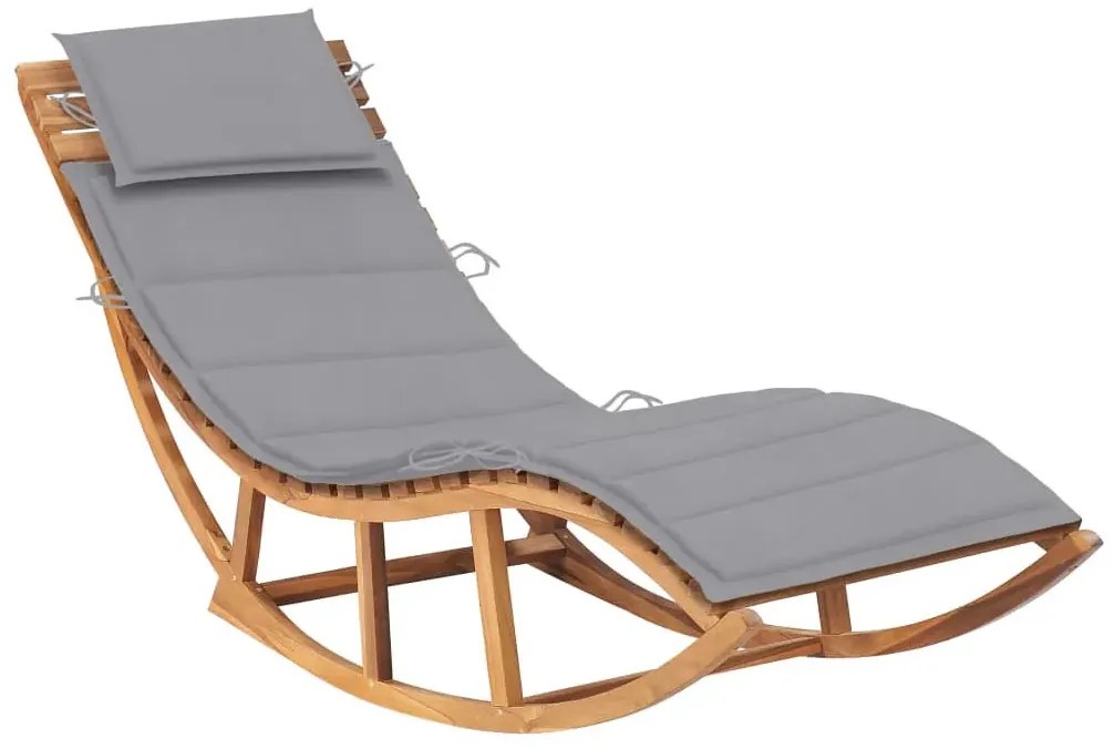 Jasnoszary jednoosobowy bujany leżak do ogrodu M2-M87