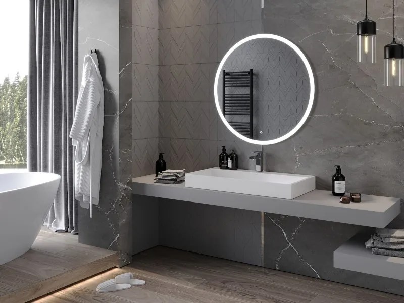 Mexen Oro lustro łazienkowe podświetlane, okragłe 90 cm, LED 6000K, antypara - 9824-090-090-611-00