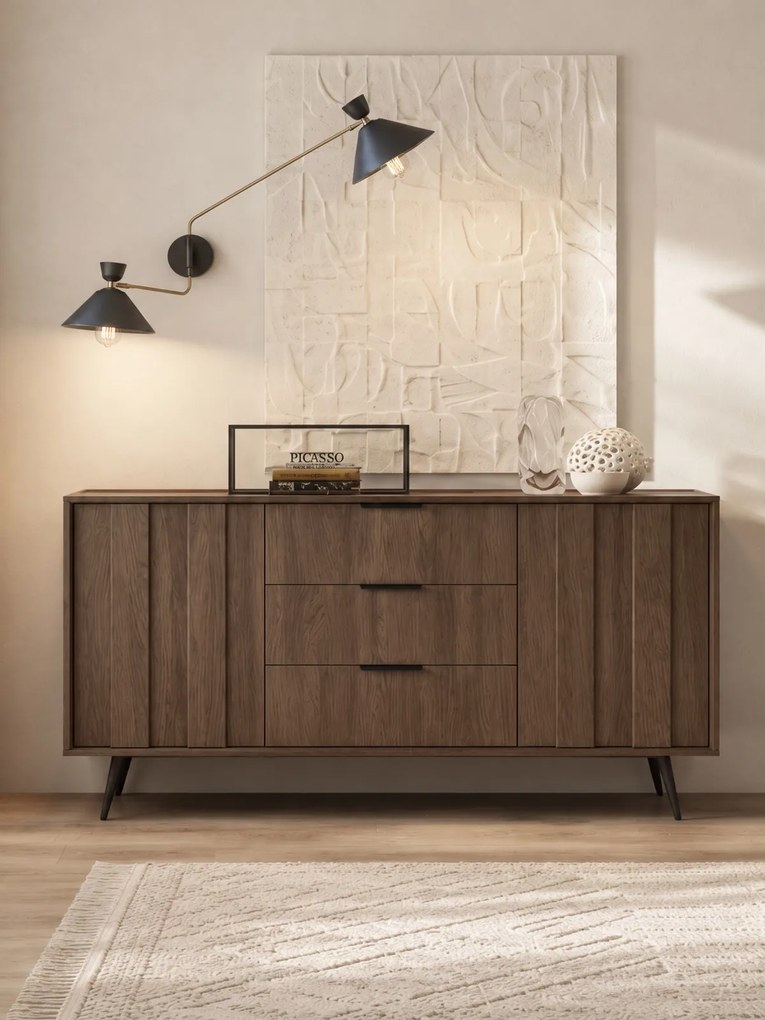 Komoda Flaro 153 cm z szufladami - dąb dunin