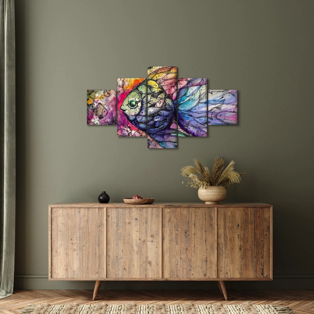 Obraz - Kolorowa rybka (125x70 cm)