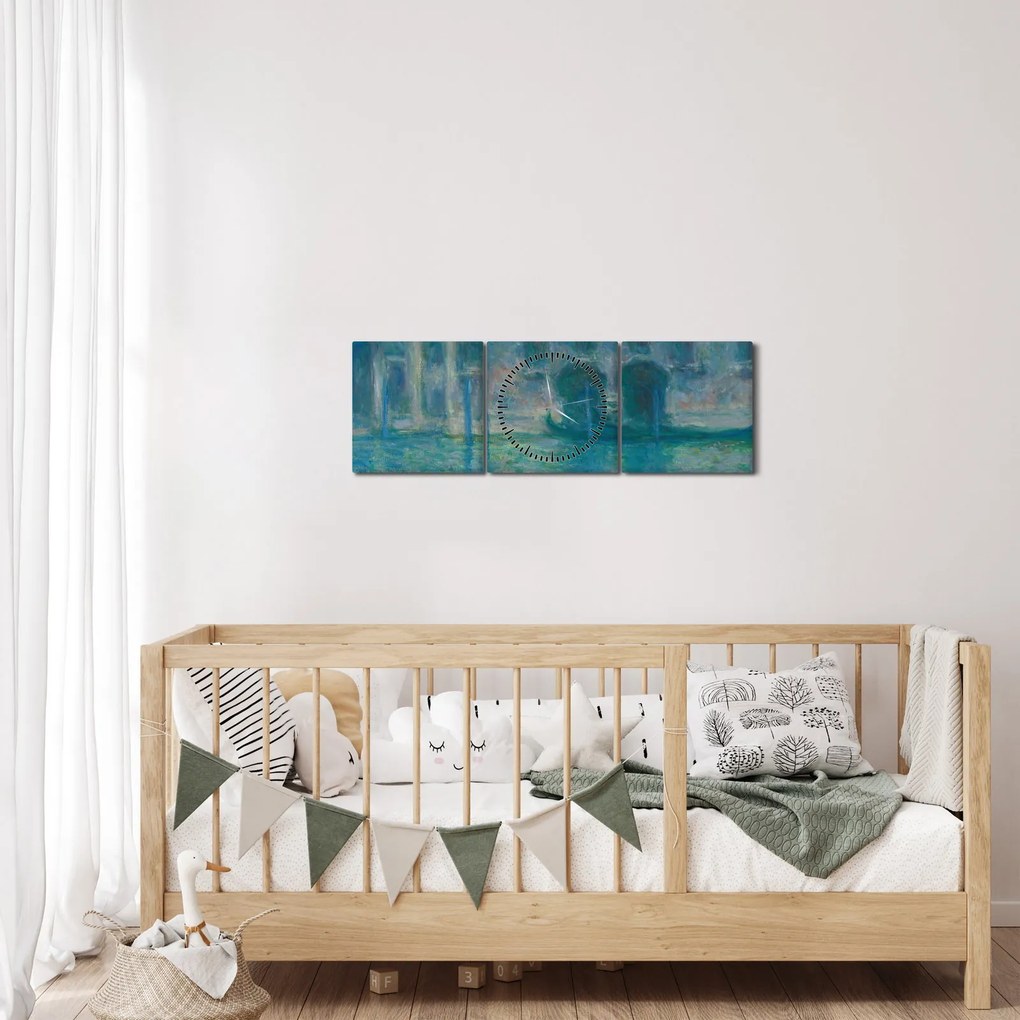 Obraz - Claude Monet, Palazzo da Mula, Venice, reprodukcje (z zegarem) (90x30 cm)