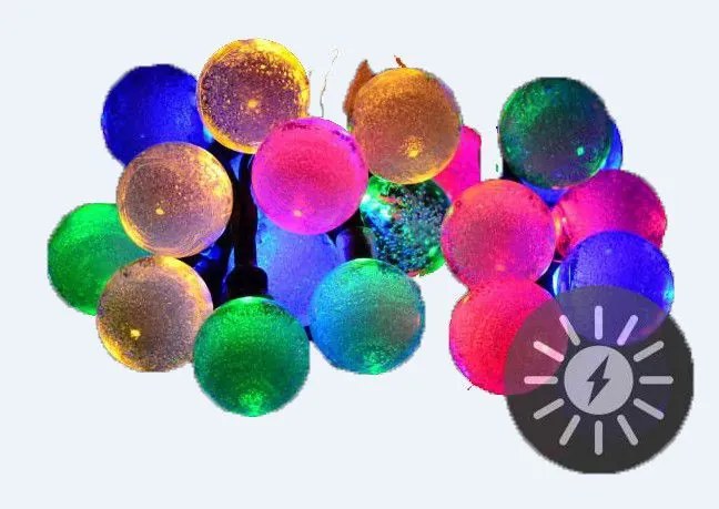 Solarny łańcuch świetlny 20 LED kolorowe - opcja migania