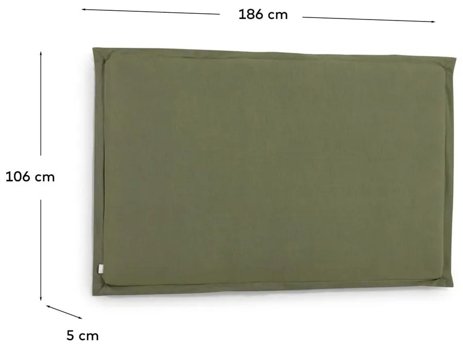 Zielony tapicerowany zagłówek 186x106 cm Tanit – Kave Home