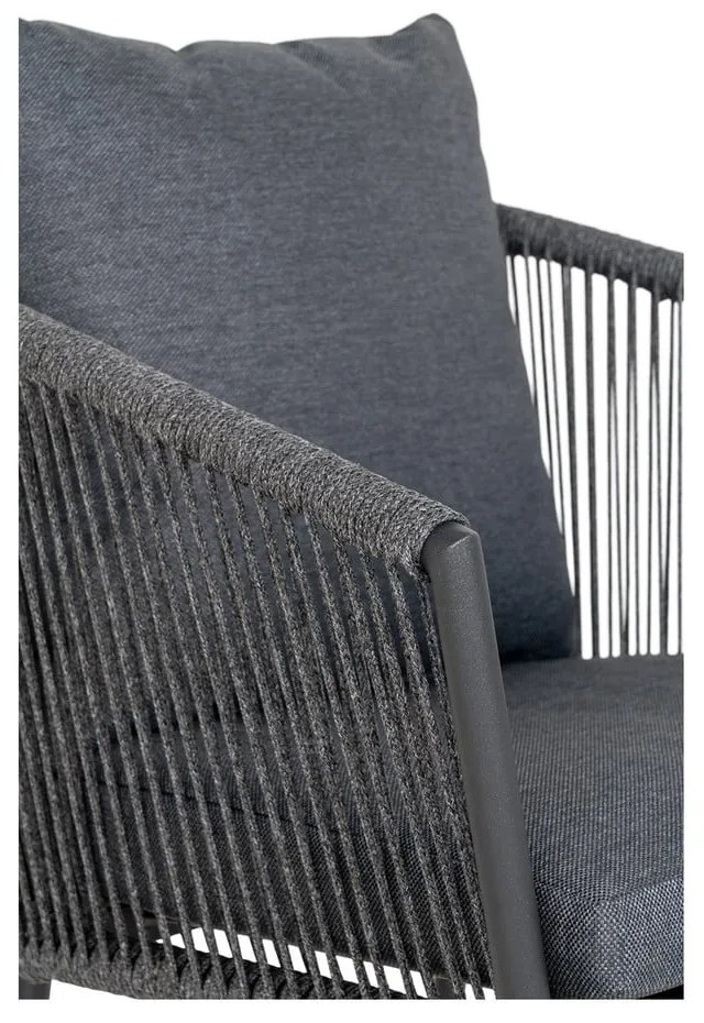Ciemnoszare metalowe tapicerowane krzesło ogrodowe Salerno – House Nordic
