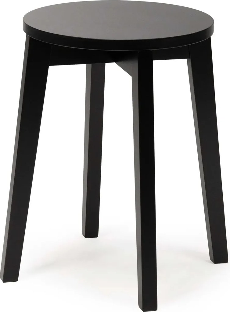 Czarny drewniany taboret W7-F42