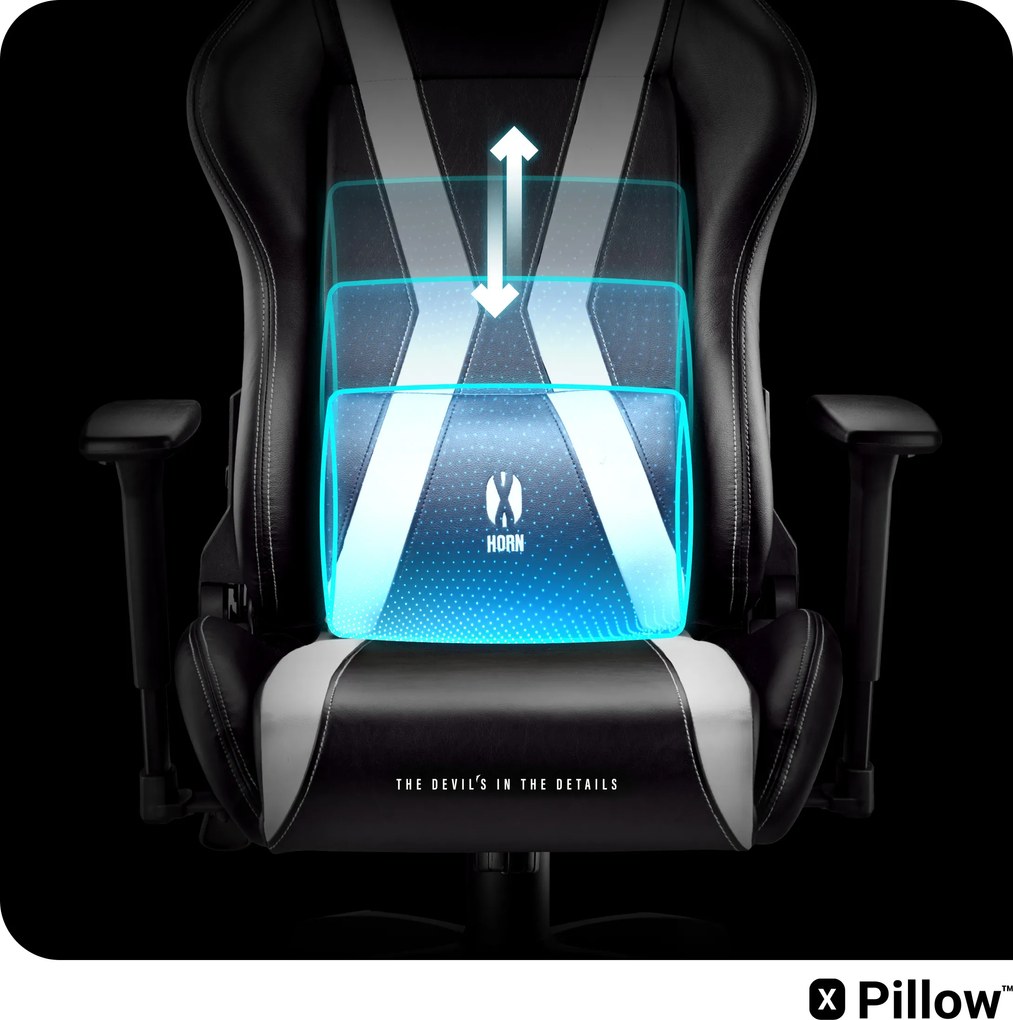 Fotel gamingowy Diablo X-Horn 2.0 King Size, czarno-biały