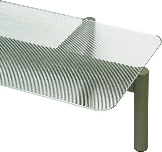Zielony stolik ze szklanym blatem 55x105 cm Kob – noo.ma