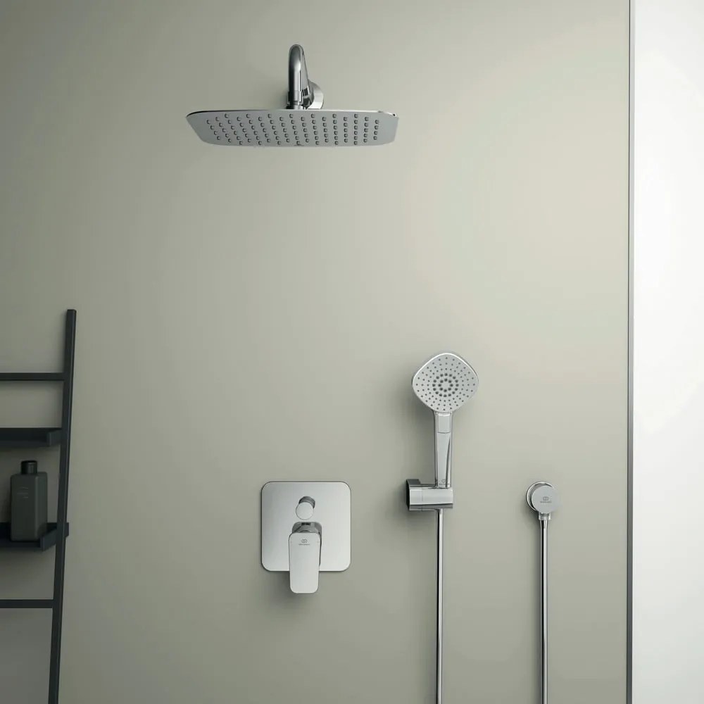 Podtynkowa bateria ścienna w kolorze srebra z połyskiem Ceraplan – Ideal Standard