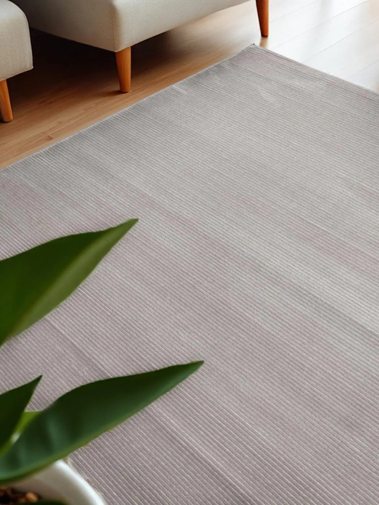 Dywan nowoczesny Perles Paseczki szaro-kremowe 80 cm x 240 cm