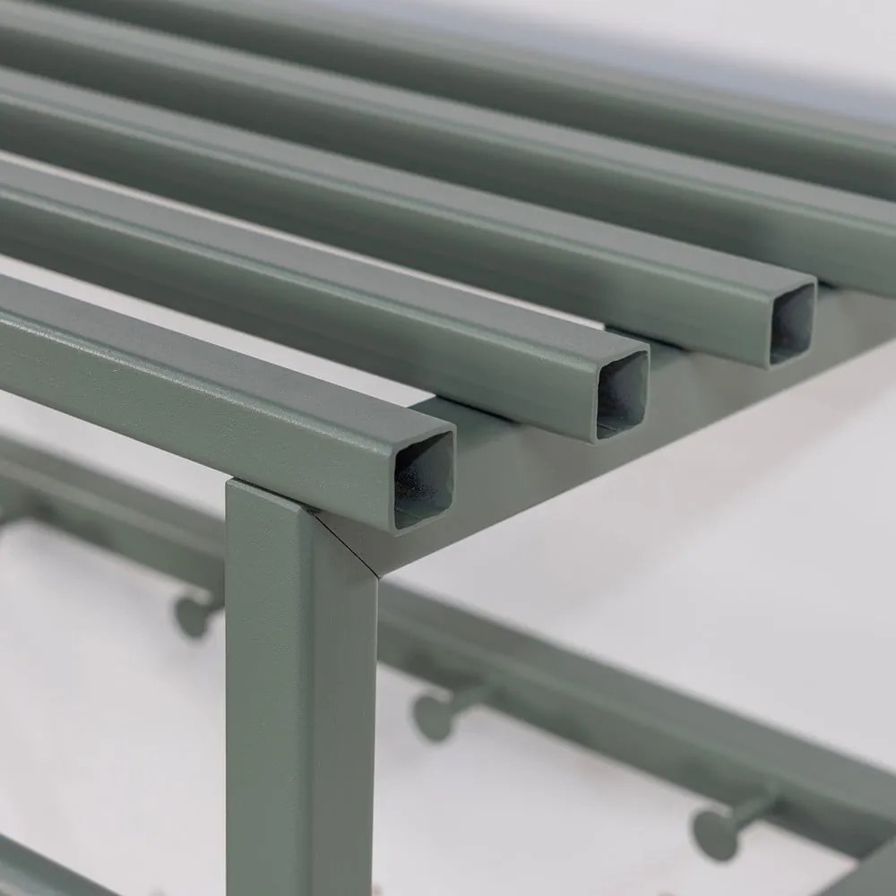 Szarozielony metalowy wieszak ścienny z półką 76 cm Rizzoli – Spinder Design