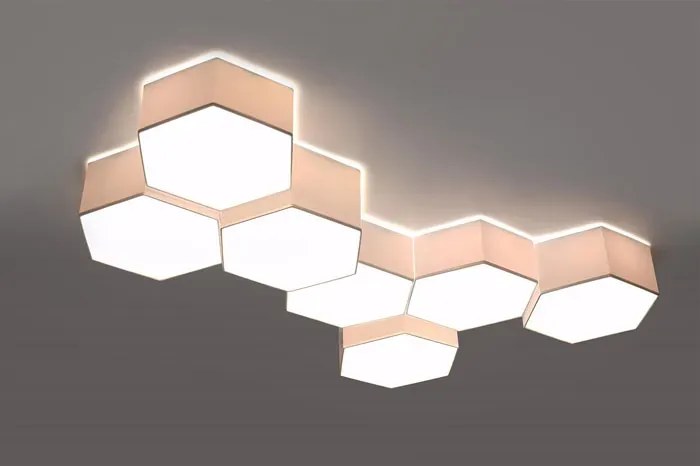 Biały plafon geometryczny 13,5 cm - S748-Almos