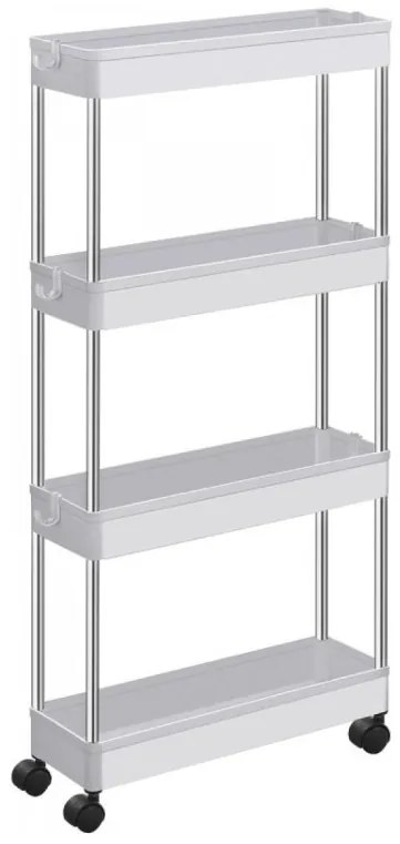 Półka plastikowa na kółkach CART 13,5x42x83 cm biała