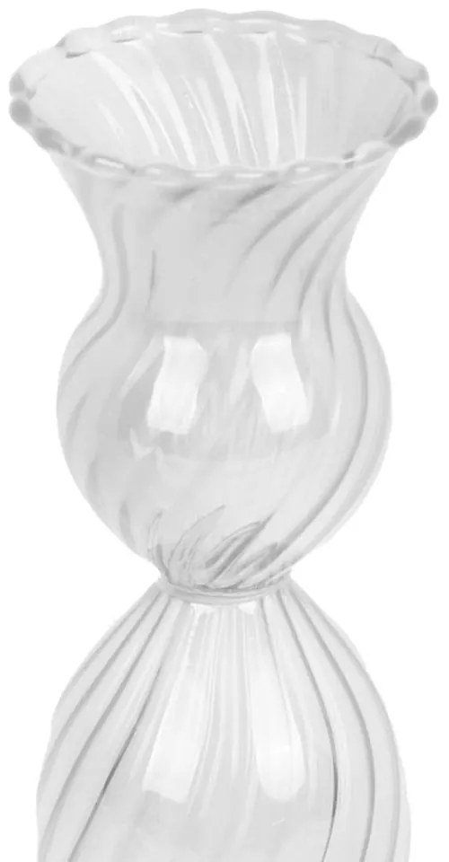 Szklany świecznik PT LIVING Swirl, wys. 17 cm