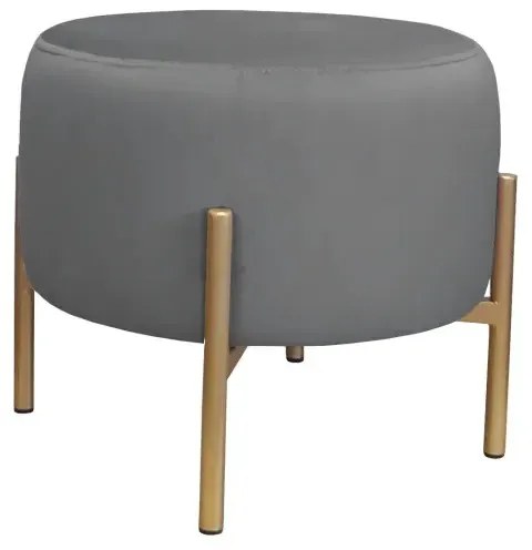 Pufa WILFRED BL VELVET ciemnoszara/złota ATOS