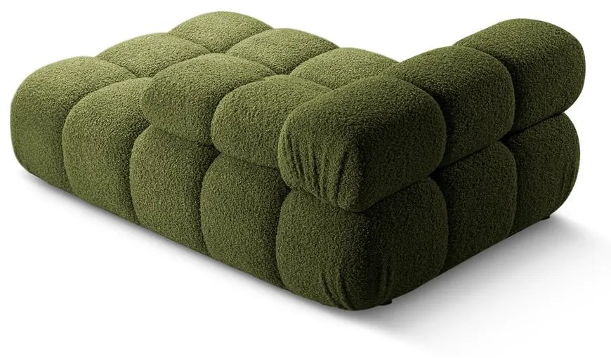 Zielony moduł sofy z materiału bouclé (prawostronny) Bellis – Micadoni Home