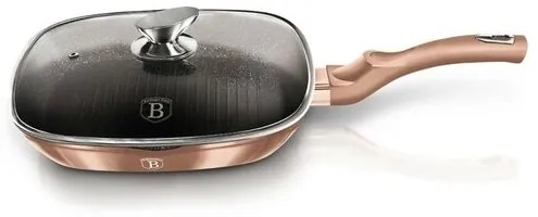 Berlinger Haus Patelnia do grillowania z pokrywką Rosegold Metallic Line, 28 cm