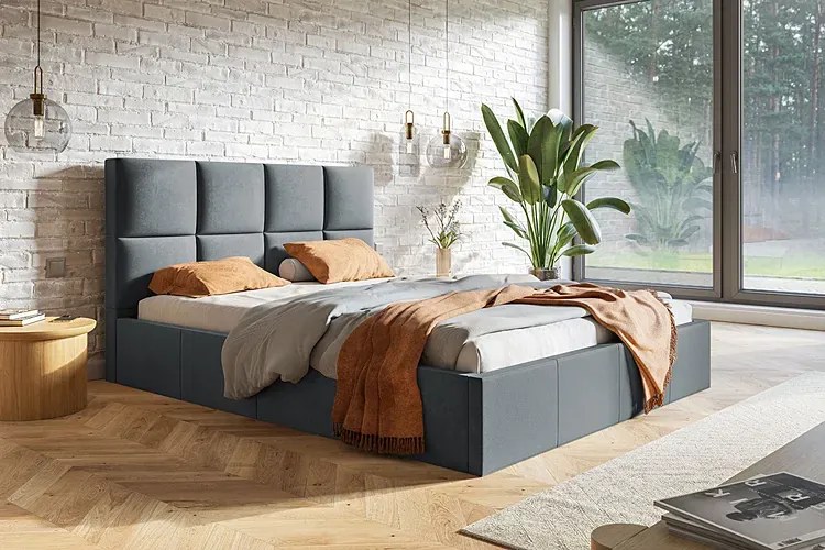 Małżeńskie łóżko ze stelażem 160x200 Kamelia 2X - 36 kolorów
