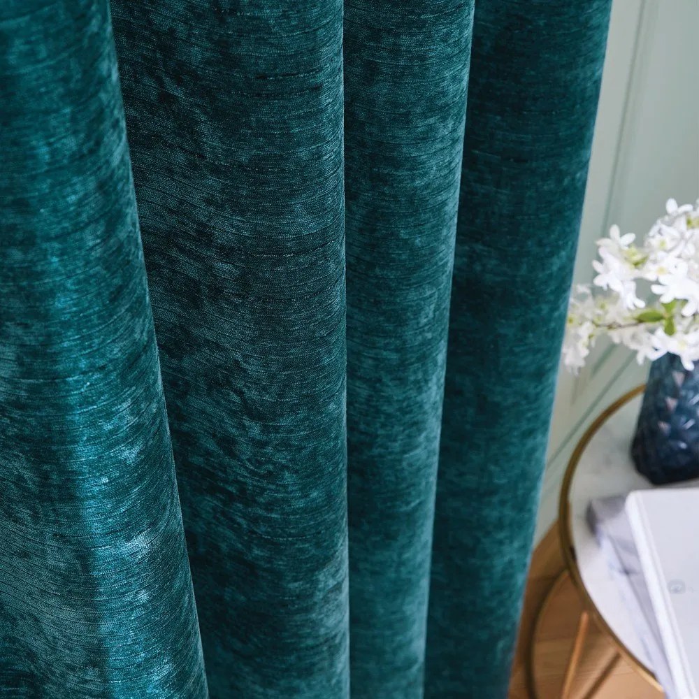 Zielononiebieskie zasłony termiczne z szenilu zestaw 2 szt. 117x183 cm Selene Luxury Chenille – Hyperion