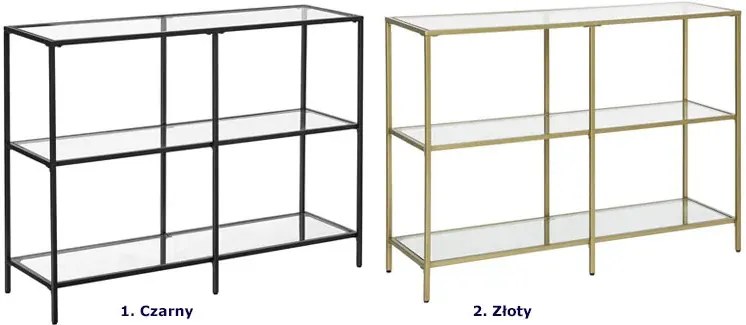 Złota wąska konsola w stylu glamour T2-P79