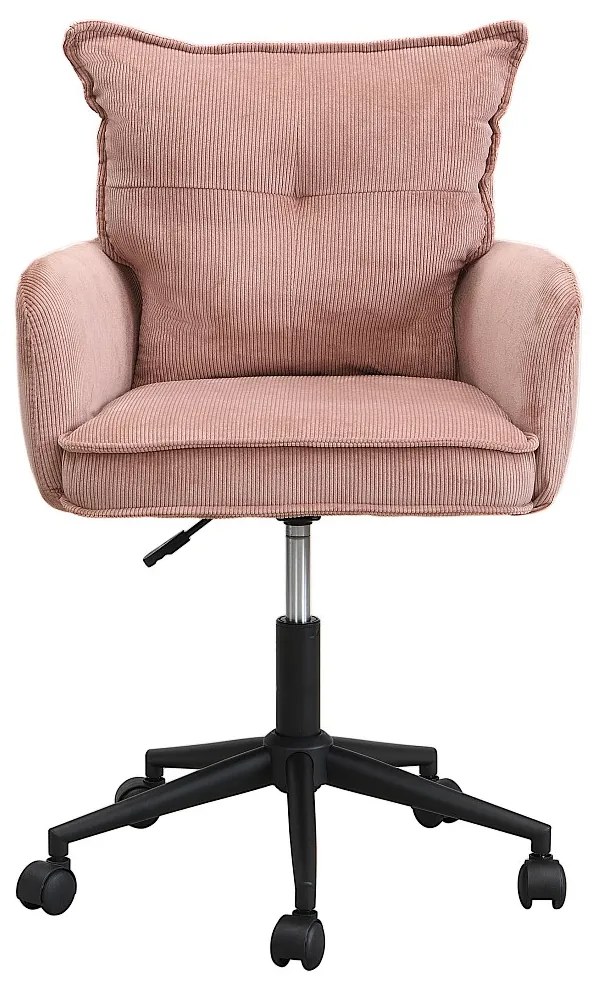 Fotel biurowy - Aksamit w paski - Różowy i czarny - Regulowana wysokość - BATARU Pascal Morabito