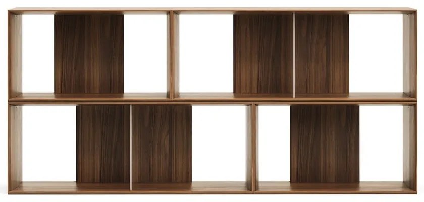 Brązowy modułowy system półek w dekorze orzecha 4 szt. 168x76 cm Litto – Kave Home