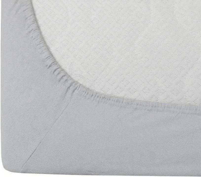 PrzytulneMieszkanie.pl Jersey prześcieradło HIGHFIT srebrne 90 x 200 cm