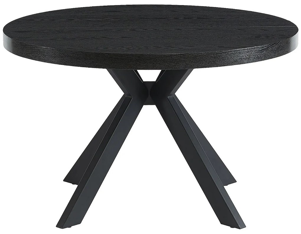 Rozkładany stół do jadalni 4 do 8 osób z MDF i stali - Czarny - KOMONI