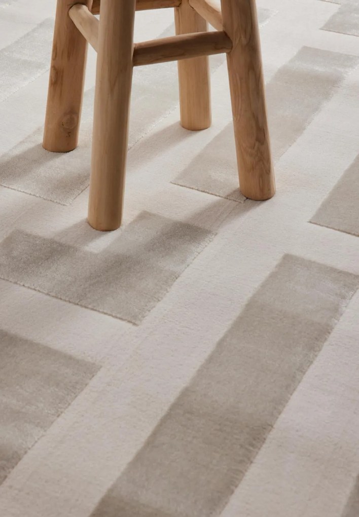 Dywan nowoczesny Perles Geometria szaro-kremowa 200 cm x 280 cm