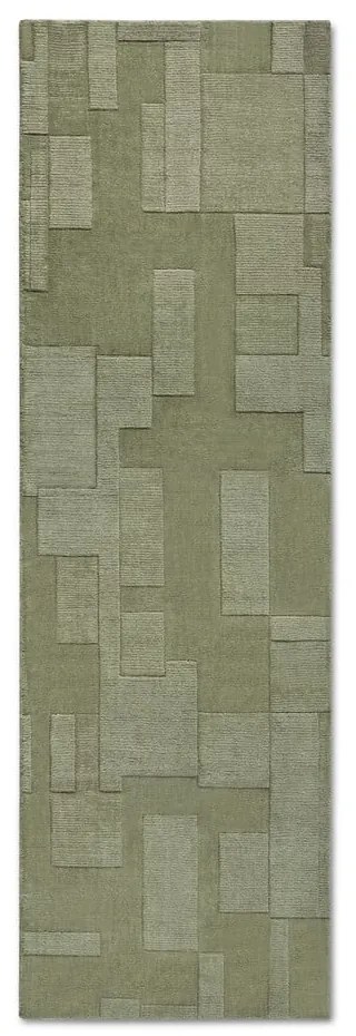 Zielony wełniany chodnik tkany ręcznie 80x250 cm Wilhelmine – Villeroy&amp;Boch