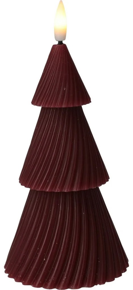 Świeczka LED choinka czerwony, 1x LED, 8,5 x 15cm, 2x AA
