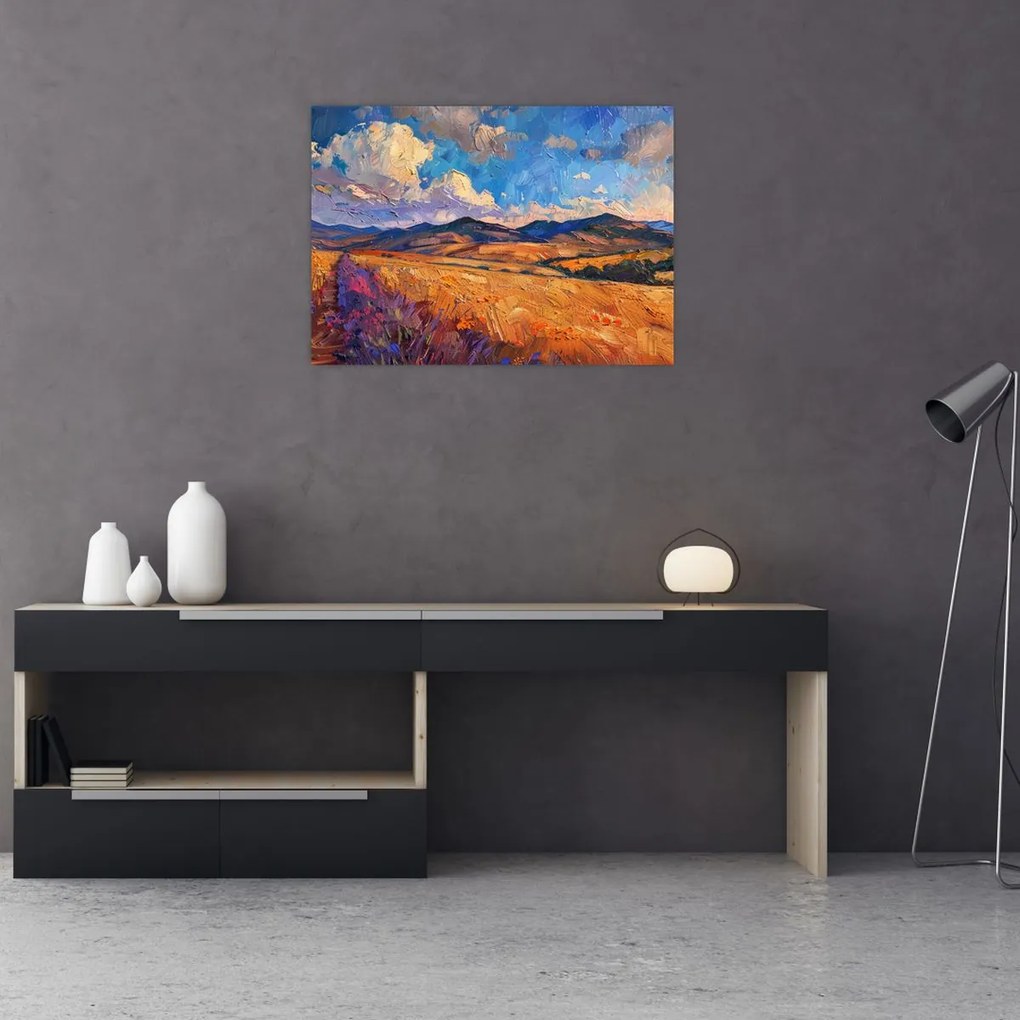Obraz na szkle - Obraz olejny przedstawiający krajobraz (70x50 cm)