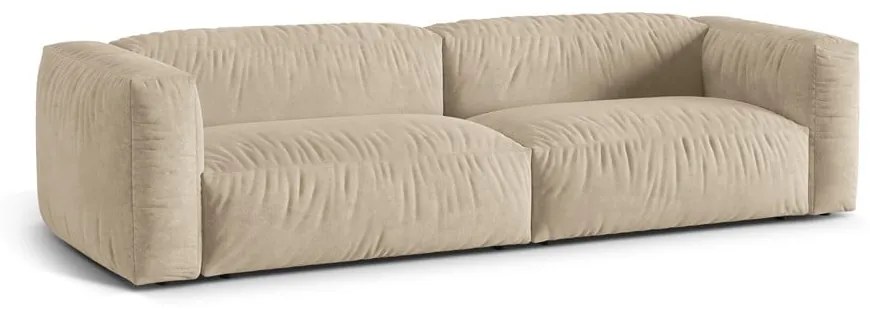 Beżowa aksamitna sofa modułowa 320 cm Martina – Micadoni