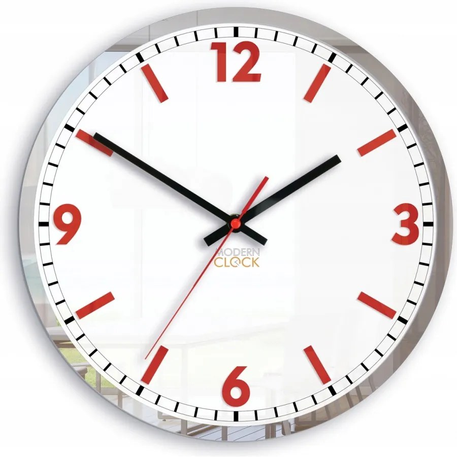 Zegar na ścianę klasyczny cichy mechanizm okrągły z białą tarczą akrylowy