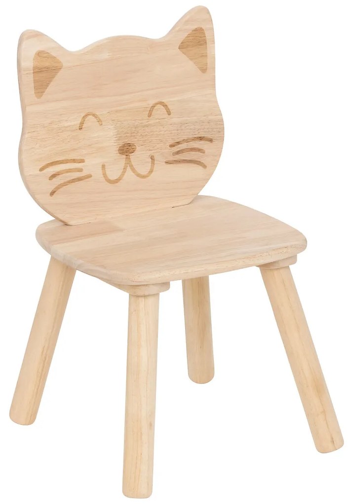 Drewniane krzesełko dla dzieci kotek CAT, 30 x 28 x 50 cm