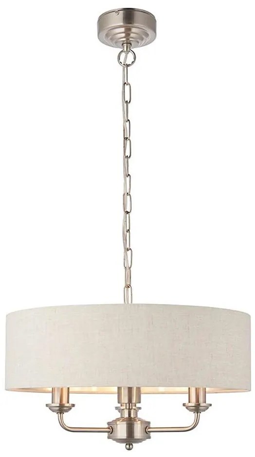 Endon 94361 - Żyrandol na łańcuchu HIGHCLERE 3xE14/40W/230V beżowy/matowy chrom